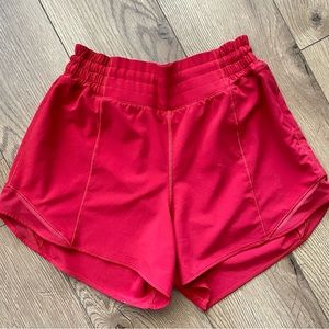Lululemon Hotty Hot red shorts, 4 inch, high rise, size 6, in great condition